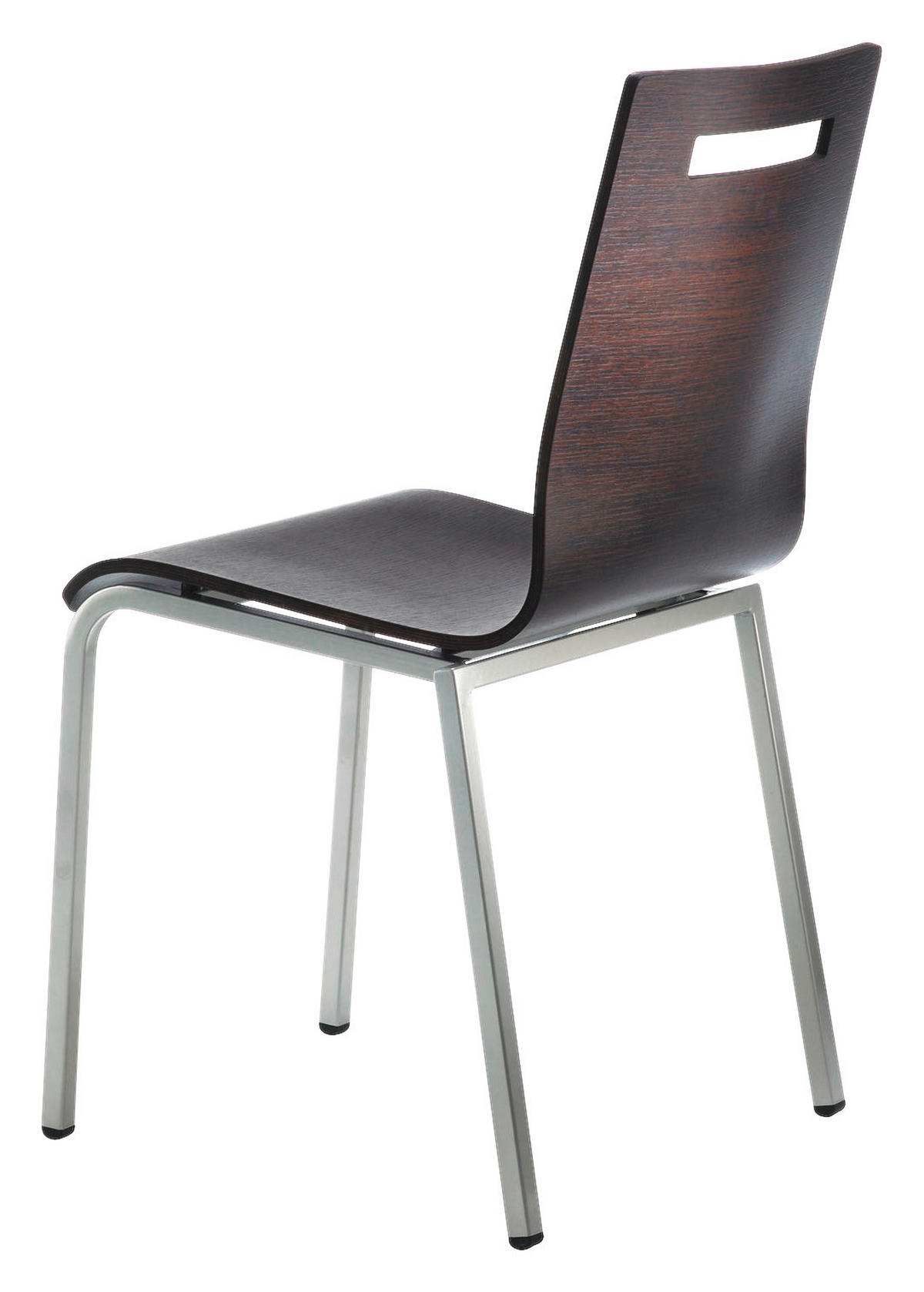 BESUCHERSTUHL  in Wengefarben  - Wengefarben/Silberfarben, Basics, Holz/Metall (48/87/55cm) - MID.YOU