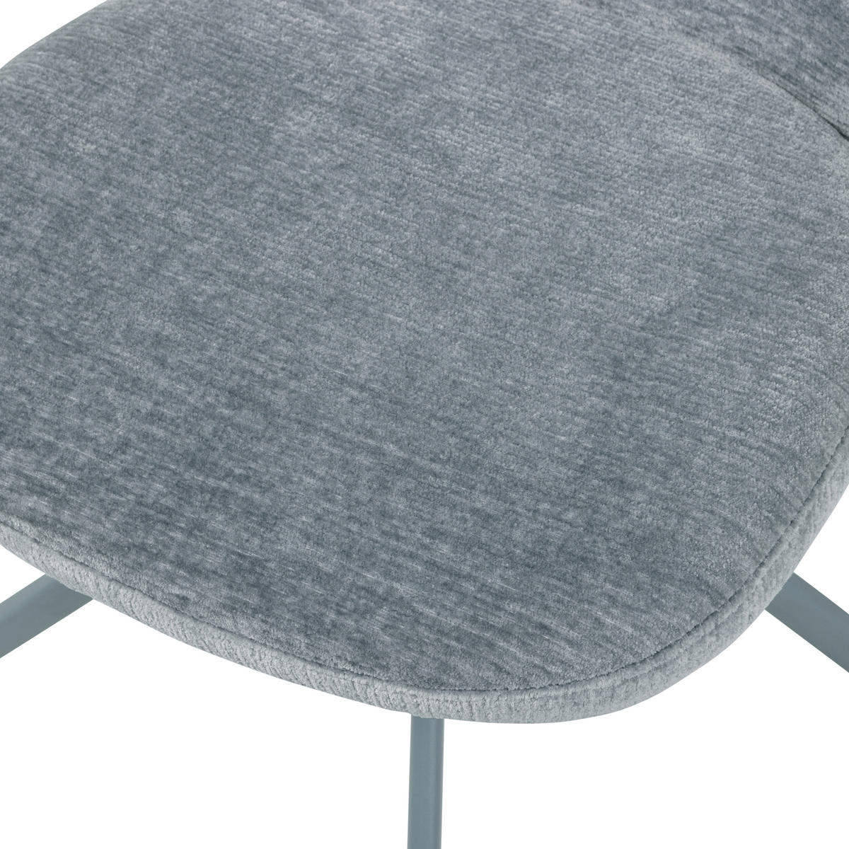 STUHL-SET 2 Stück Sitzfläche 360° drehbar Bouclé  - Blau, MODERN, Textil/Metall (58/80/65cm) - Livetastic