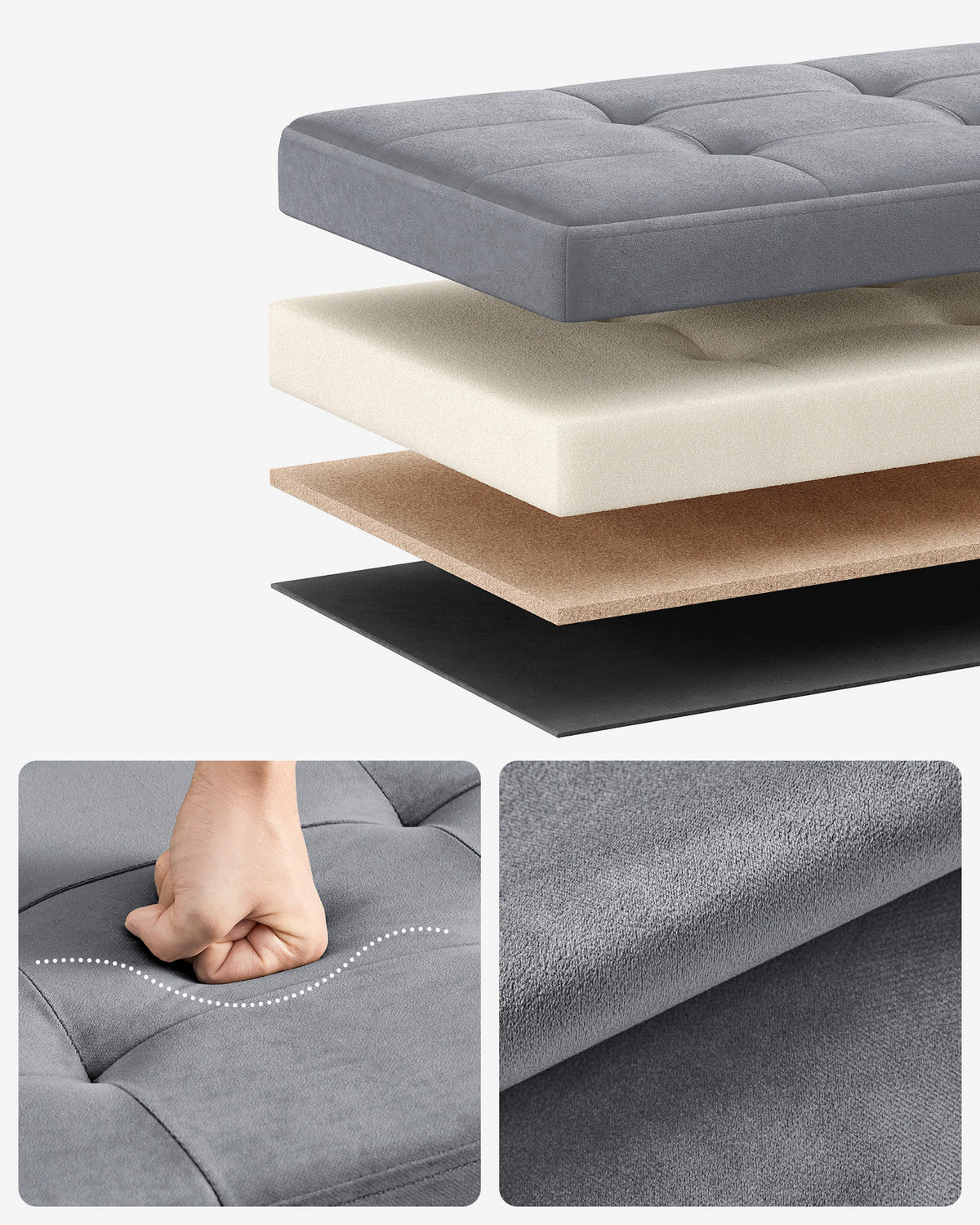 SITZBOX  - Grau, Basics, Textil (76/38/38cm)