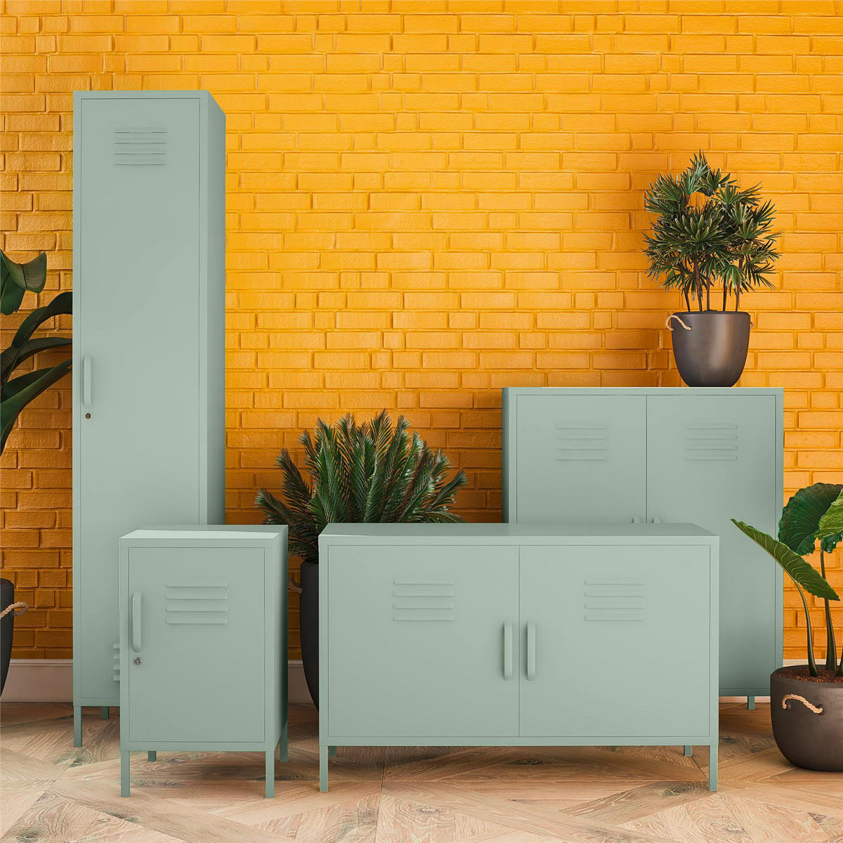 HIGHBOARD Mission District  in 100/64/40 cm  - Hellgrün, Design, Metall (100/64/40cm) - MID.YOU