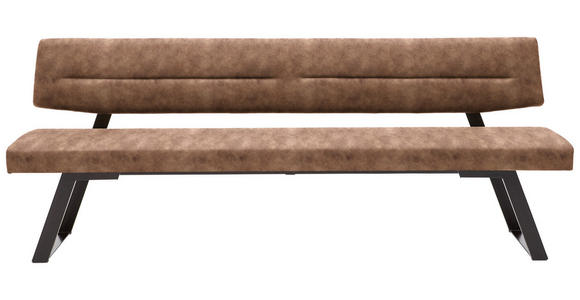SITZBANK 230/85/58 cm in Cognac - Cognac/Schwarz, Design, Textil/Metall (230/85/58cm) - Dieter Knoll