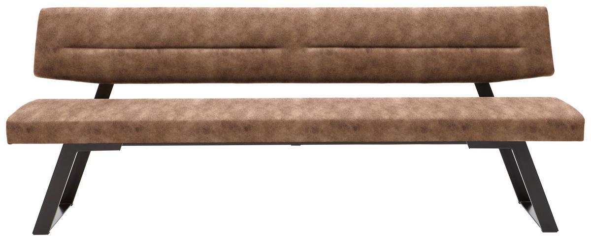 SITZBANK 170/85/58 cm  in Cognac  - Cognac/Schwarz, Design, Textil/Metall (170/85/58cm) - Dieter Knoll