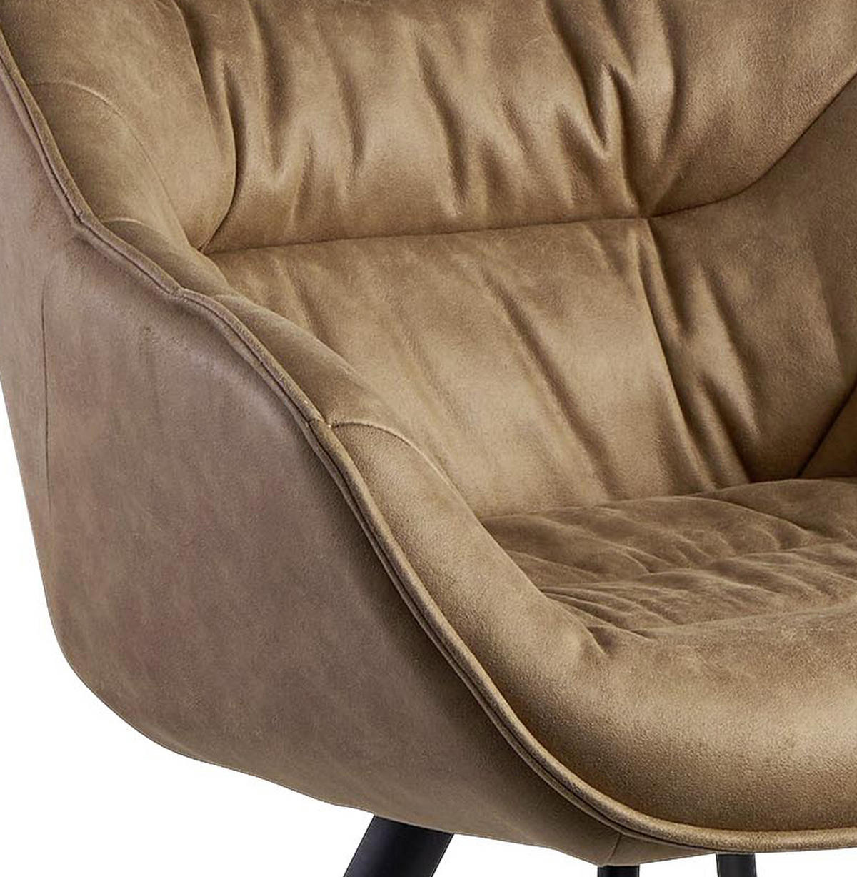 ŽIDLE S PODRUČKAMI, vzhled kůže, béžová - černá/béžová, Moderní, kov/textil (60/85/64cm) - MID.YOU
