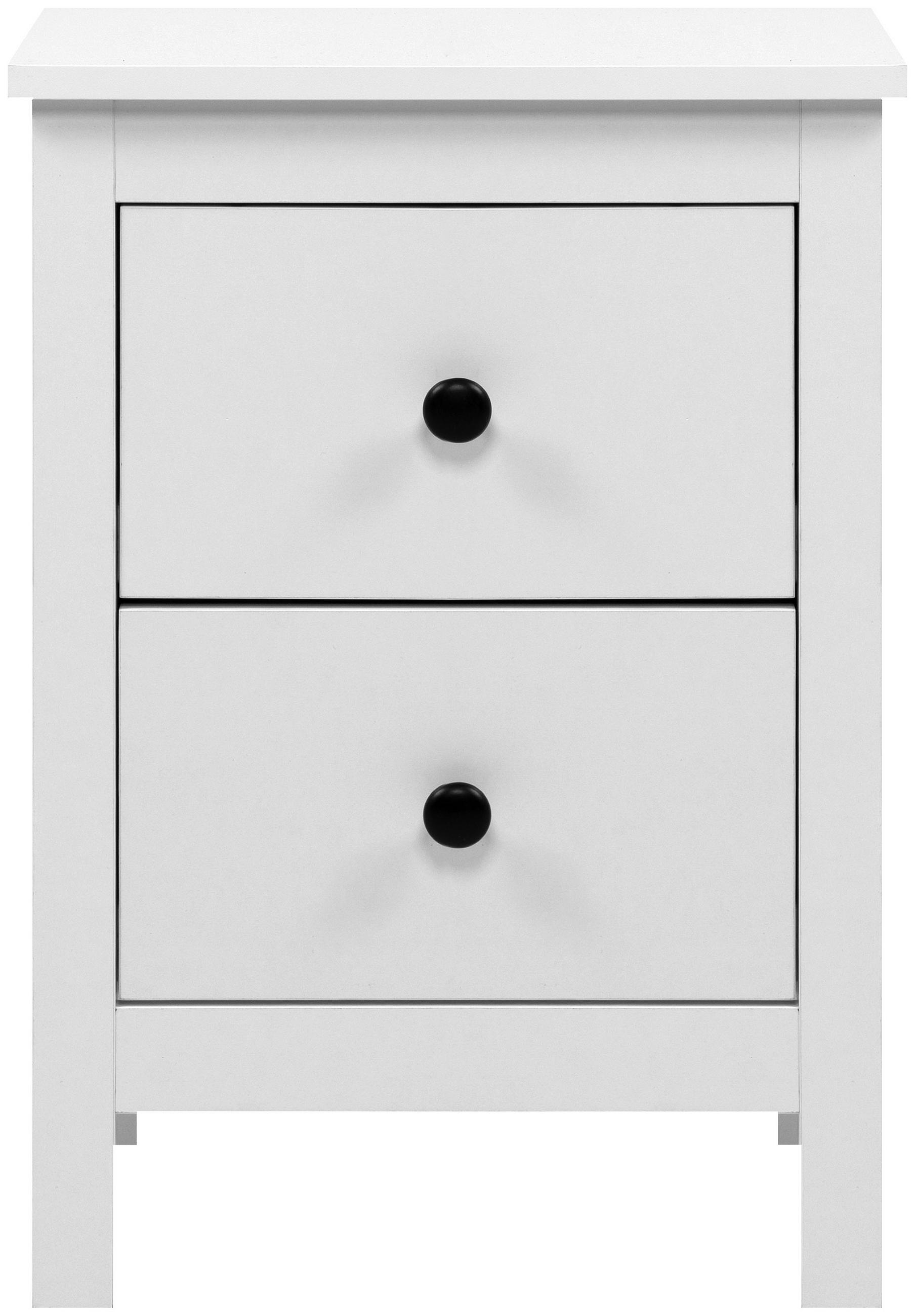 Nachtkästchen Oslo Weiß H: 54 Cm