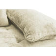 SCHLAFSOFA  mit Liegefunktion, Schlafen auf Sitzhöhe, Rücken echt Chenille Creme  - Creme/Schwarz, KONVENTIONELL, Textil/Metall (203/94/96cm) - Carryhome