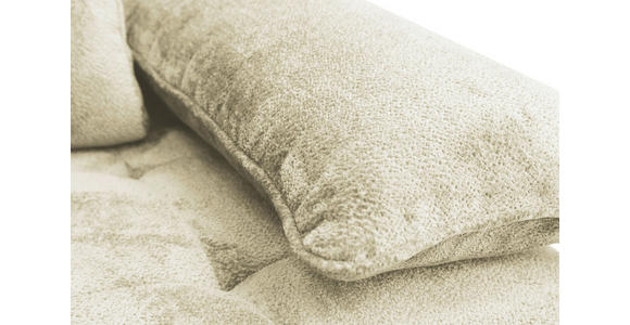 SCHLAFSOFA  mit Liegefunktion, Schlafen auf Sitzhöhe, Rücken echt Chenille Creme  - Creme/Schwarz, KONVENTIONELL, Textil/Metall (203/94/96cm) - Carryhome