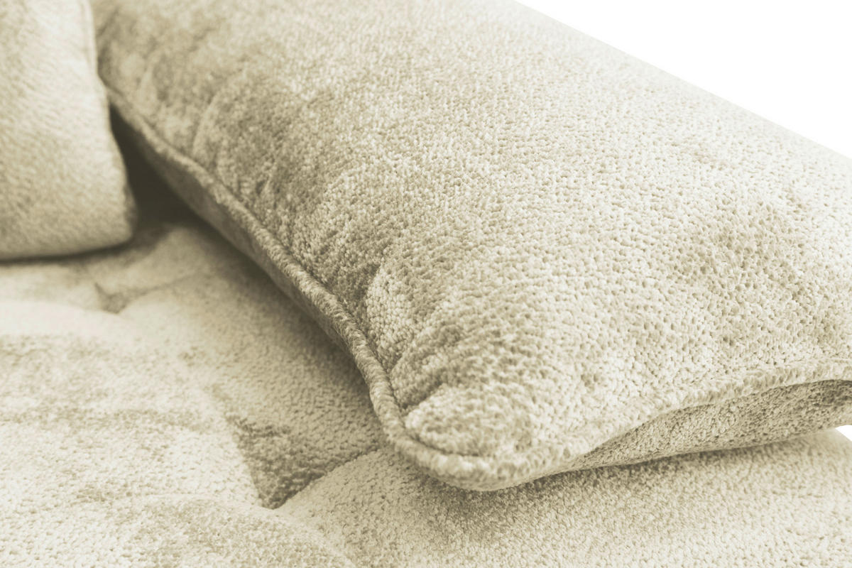 SCHLAFSOFA Chenille Creme  - Creme/Schwarz, KONVENTIONELL, Textil/Metall (203/94/96cm) - Carryhome