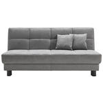 SCHLAFSOFA Mikrovelours Grau  - Schwarz/Grau, KONVENTIONELL, Textil/Metall (185/85/100cm) - Carryhome