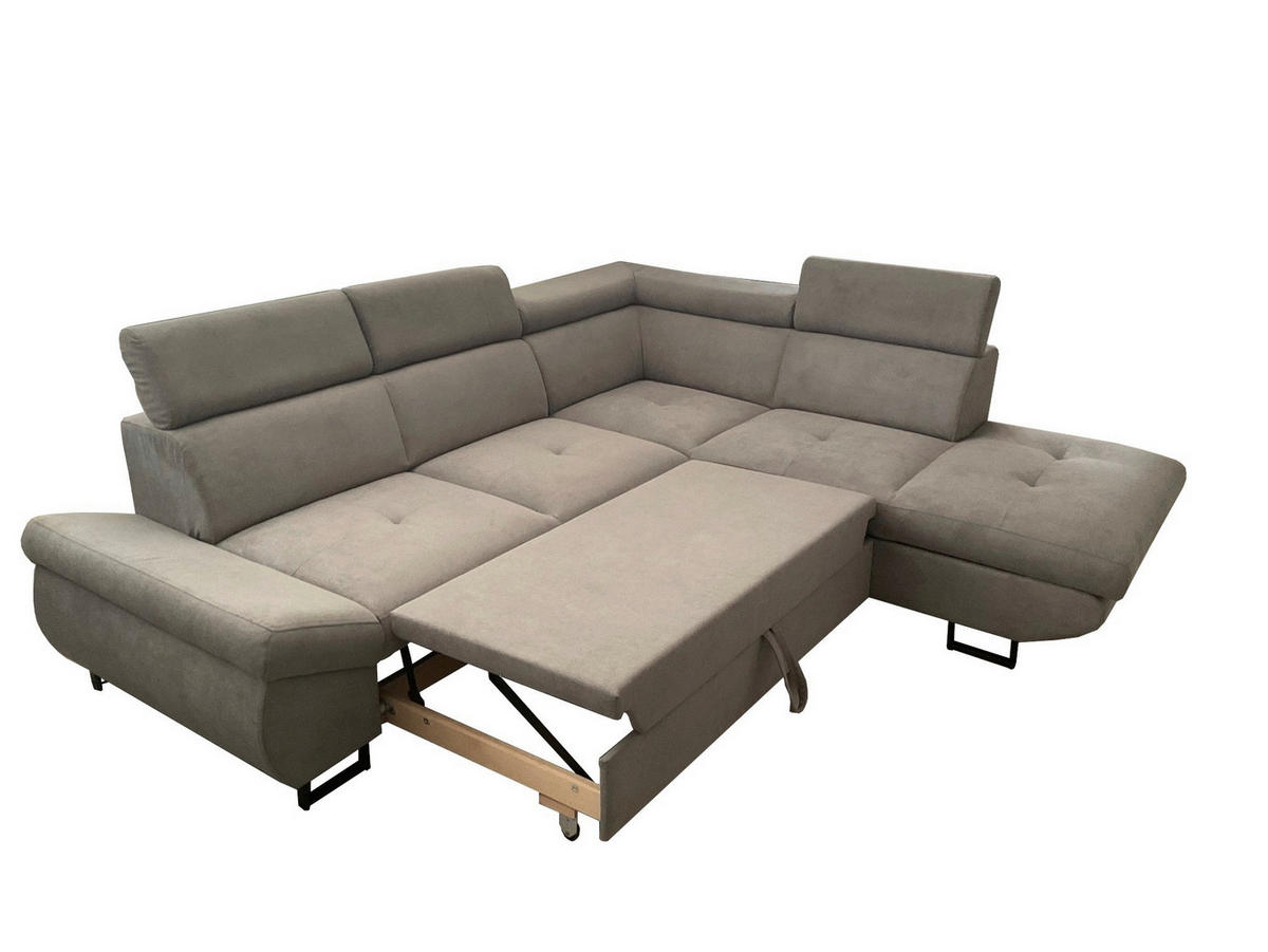 SJEDEĆA GARNITURA tekstil  siva   - siva/crna, Moderno, tekstil/metal (274/241cm) - Hom`in