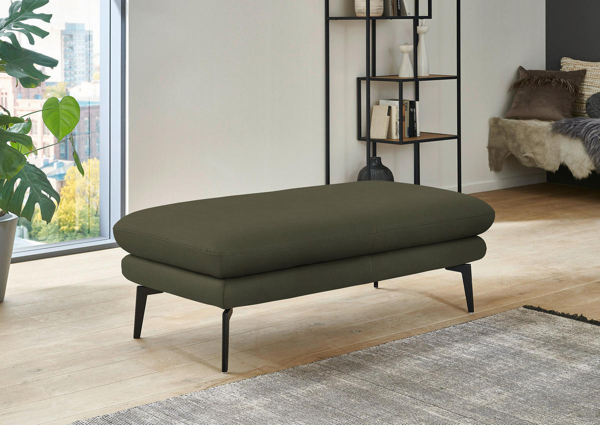 ECKSOFA in Echtleder Grün  - Schwarz/Grün, Design, Leder/Metall (310/180cm) - Dieter Knoll