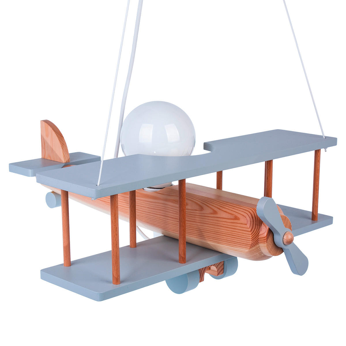 KINDERHÄNGELEUCHTE 42/45/75 cm   - Naturfarben/Grau, KONVENTIONELL, Holz (42/45/75cm)