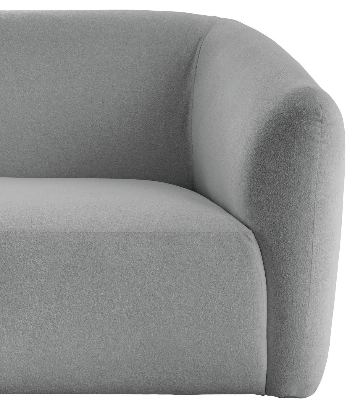 ECKSOFA in Mikrofaser Silberfarben  238/107 cm  - Silberfarben/Schwarz, MODERN, Kunststoff/Textil (238/107cm) - Livetastic