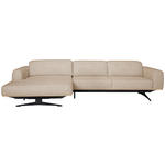 ECKSOFA in Struktur Sandfarben  - Sandfarben/Eichefarben, Design, Holz/Textil (163/305cm) - Novel