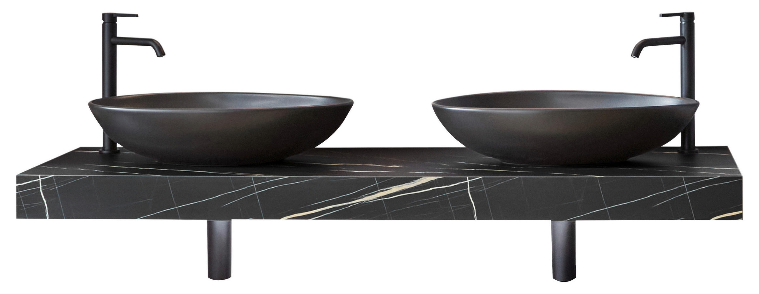 WASCHTISCHPLATTE  - Schwarz, MODERN, Keramik/Holzwerkstoff (160,3cm) - Celina Home