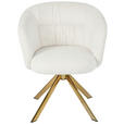 ARMLEHNSTUHL  Sitzfläche 360° drehbar Mikrofaser  Goldfarben, Beige  - Beige/Goldfarben, Design, Textil/Metall (65,5/82/61,5cm) - Hom`in