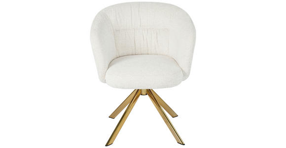 ARMLEHNSTUHL  Sitzfläche 360° drehbar Mikrofaser  Goldfarben, Beige  - Beige/Goldfarben, Design, Textil/Metall (65,5/82/61,5cm) - Hom`in