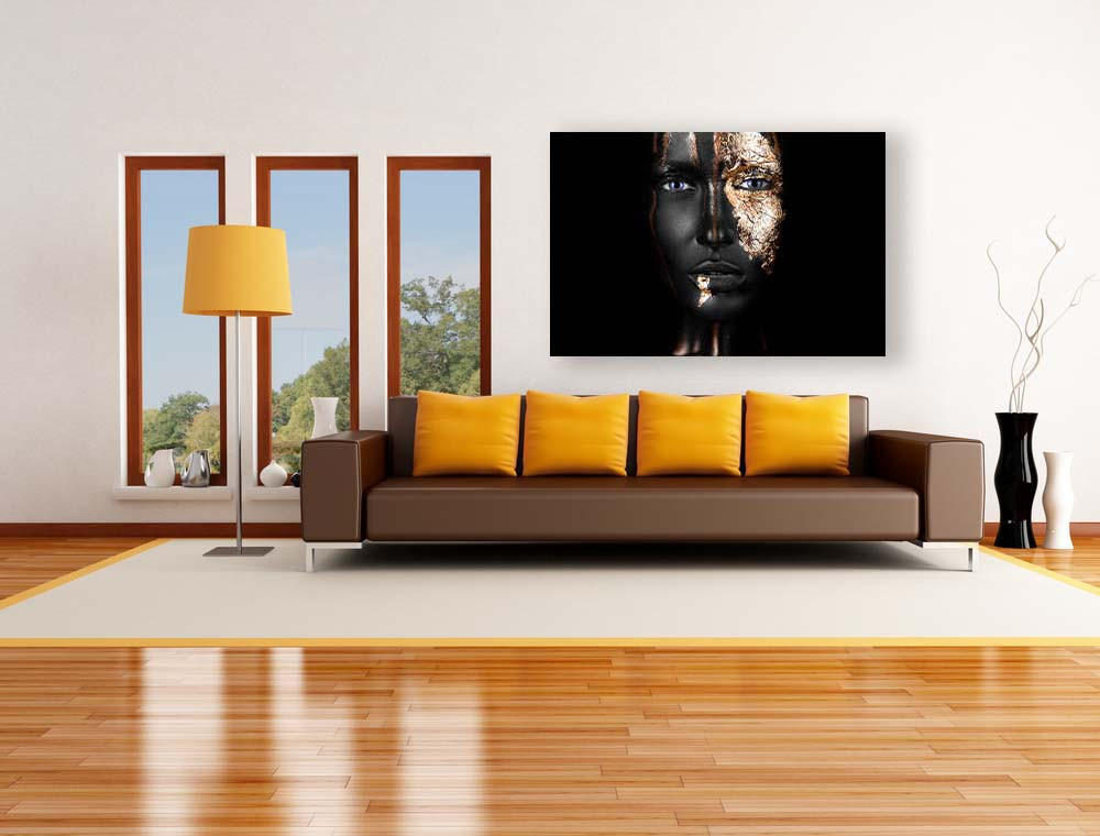 BILD 150/100 cm  - Goldfarben/Schwarz, Design, Kunststoff (150/100cm)