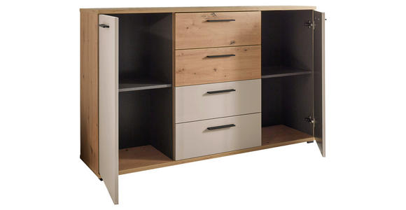 SIDEBOARD  150/92/38 cm 4 Schublade(n)  - Kaschmir/Schwarz, KONVENTIONELL, Holzwerkstoff/Kunststoff (150/92/38cm) - Xora