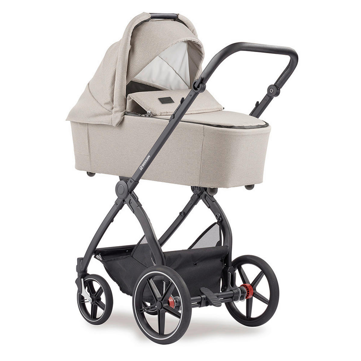 KINDERWAGENSET FX4 Swing Set  - Beigebraun/Schwarz, Basics, Textil (100/55/130cm) - Gesslein