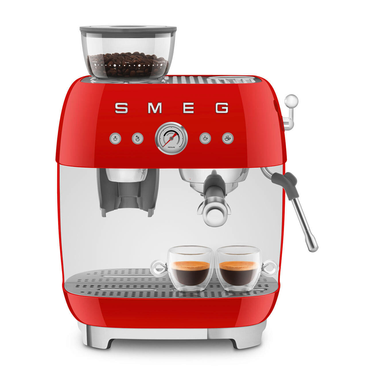 ESPRESSOMASCHINE 50's Style  - Rot, Trend, Metall (33.4/44.3/43.0cm) - SMEG