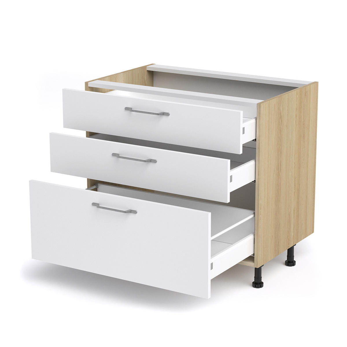 SPODNJA OMARICA S PREDALI - Basics (90/87/56cm) - Stylife