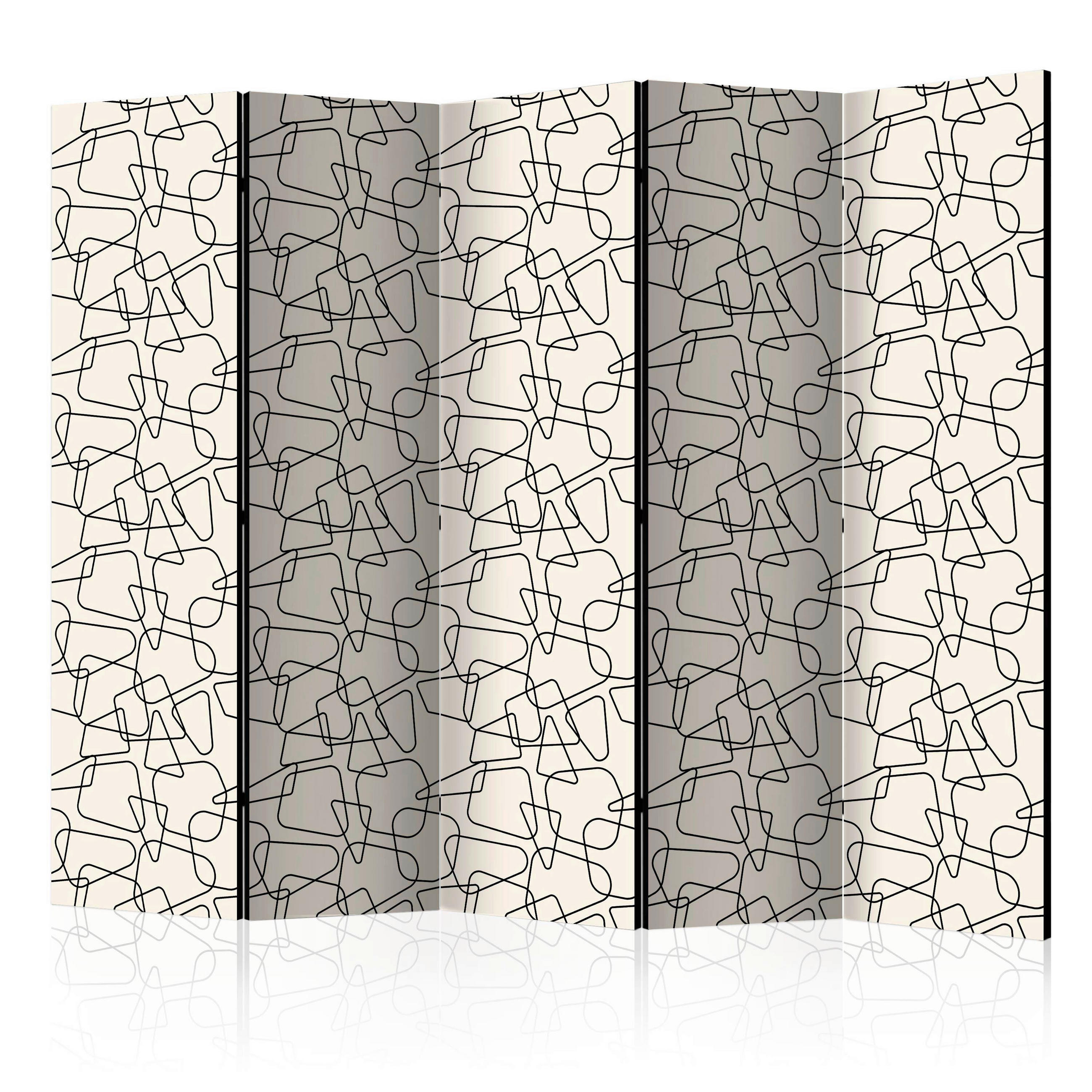 SKÄRMVÄGG  i trä, textil  ljusgrå, mörkgrå  - mörkgrå/ljusgrå, Basics, trä/textil (225/172/3cm) - artgeist