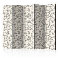 PARAVENT mit 5  Flügel - Dunkelgrau/Hellgrau, Basics, Holz/Textil (225/172/3cm) - artgeist