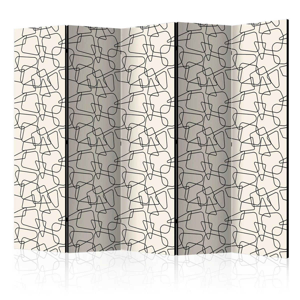 PARAVENT mit 5  Flügel - Dunkelgrau/Hellgrau, Basics, Holz/Textil (225/172/3cm) - artgeist