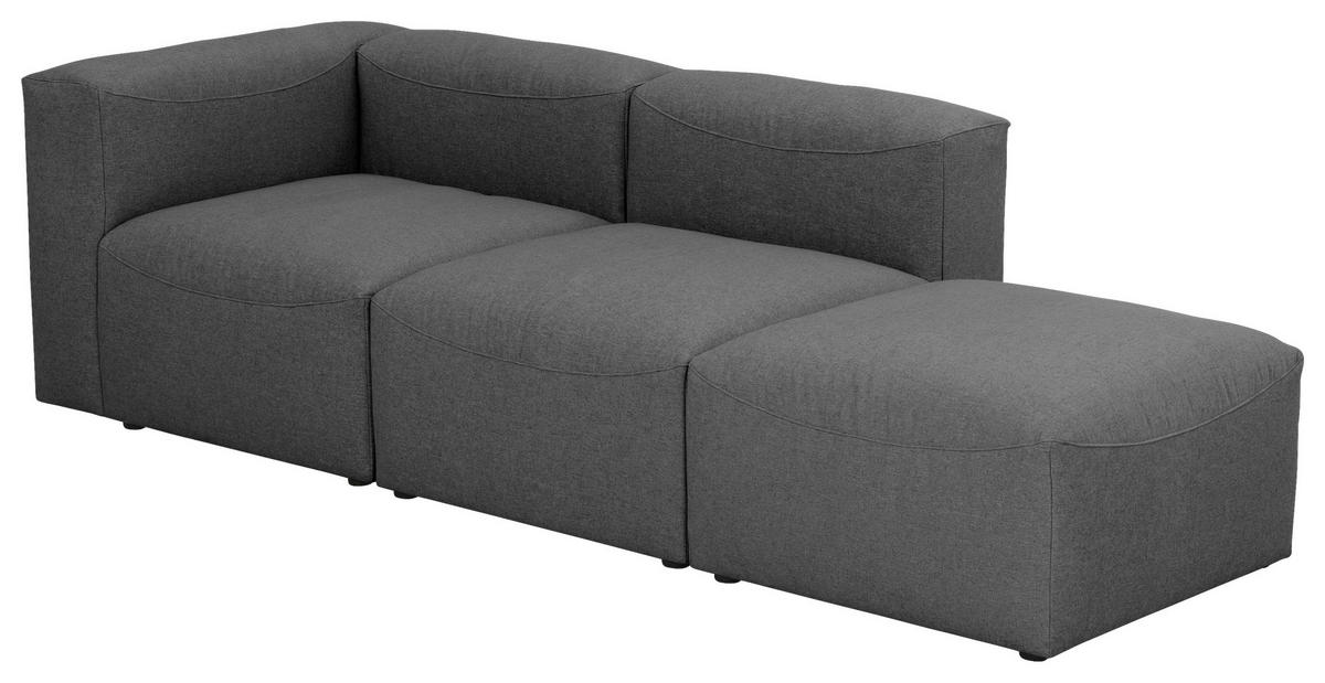 OTTOMANE LENA Anthrazit  - Anthrazit, Design, Kunststoff/Textil (250/73/100cm) - Max Winzer