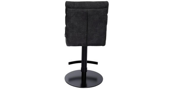 BARHOCKER Webstoff Anthrazit Eisen Stoffauswahl, Sitzfläche 360° drehbar  - Anthrazit/Schwarz, Design, Textil/Metall (42/90-117/58,5cm) - Novel