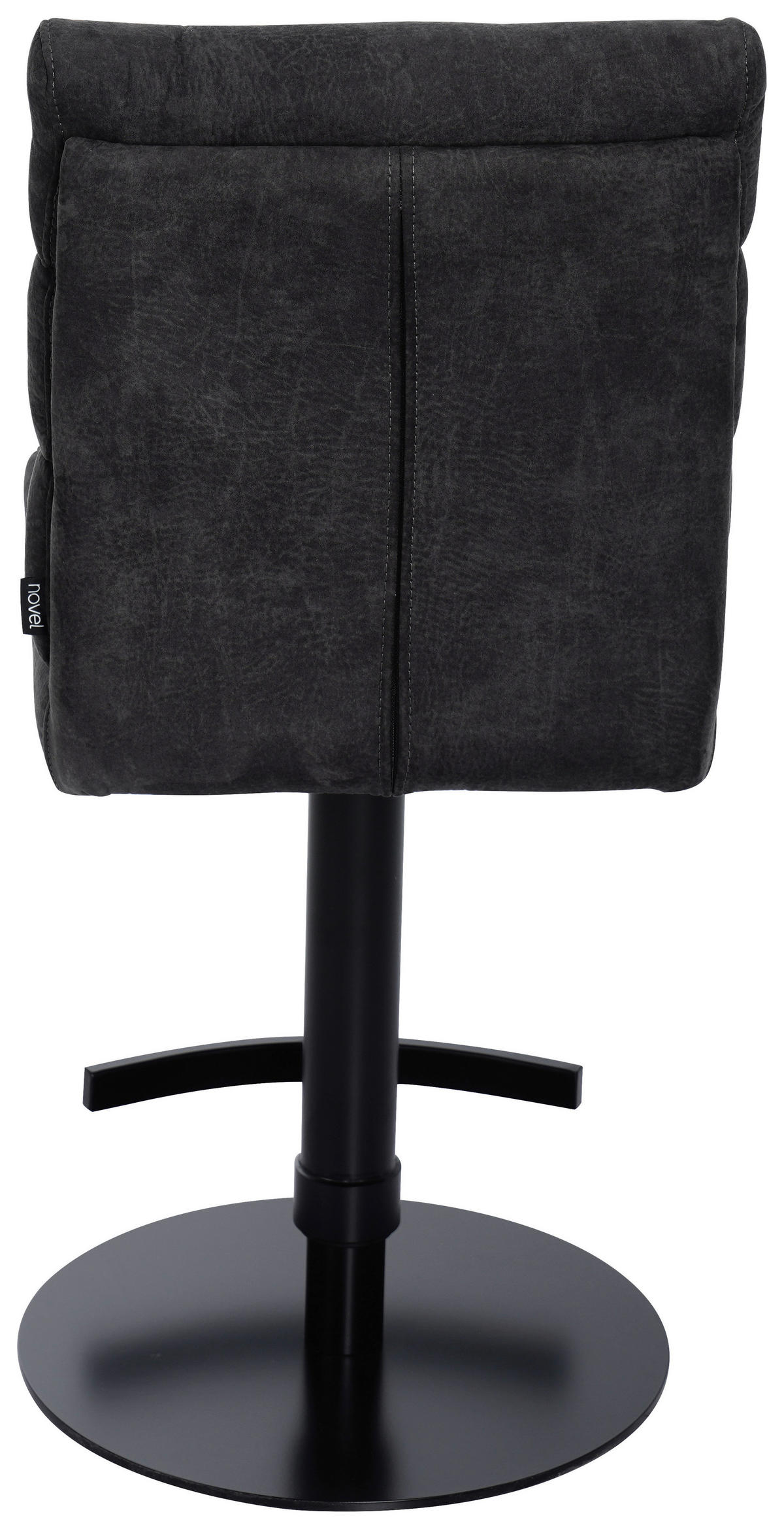 BARHOCKER Webstoff Anthrazit Eisen Stoffauswahl, Sitzfläche 360° drehbar  - Anthrazit/Schwarz, Design, Textil/Metall (42/90-117/58,5cm) - Novel