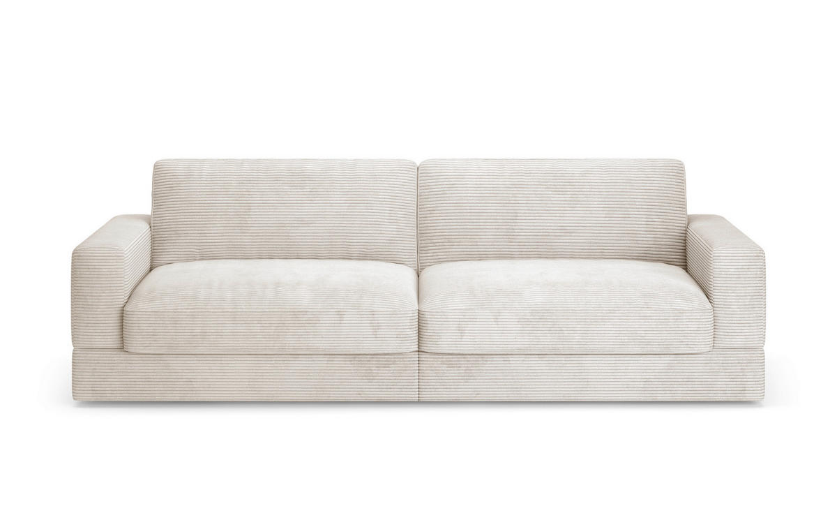 BIGSOFA FABIO E Cord Creme  - Creme/Schwarz, MODERN, Kunststoff/Textil (264/87/108cm) - Sit & More