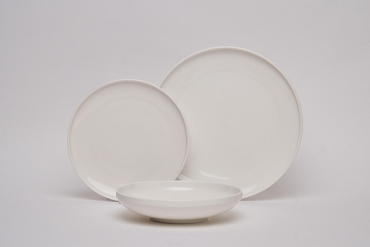 KOMBINOVANÝ SERVIS 12-dielne, porcelán keramika  - biela, Design, keramika - Novel