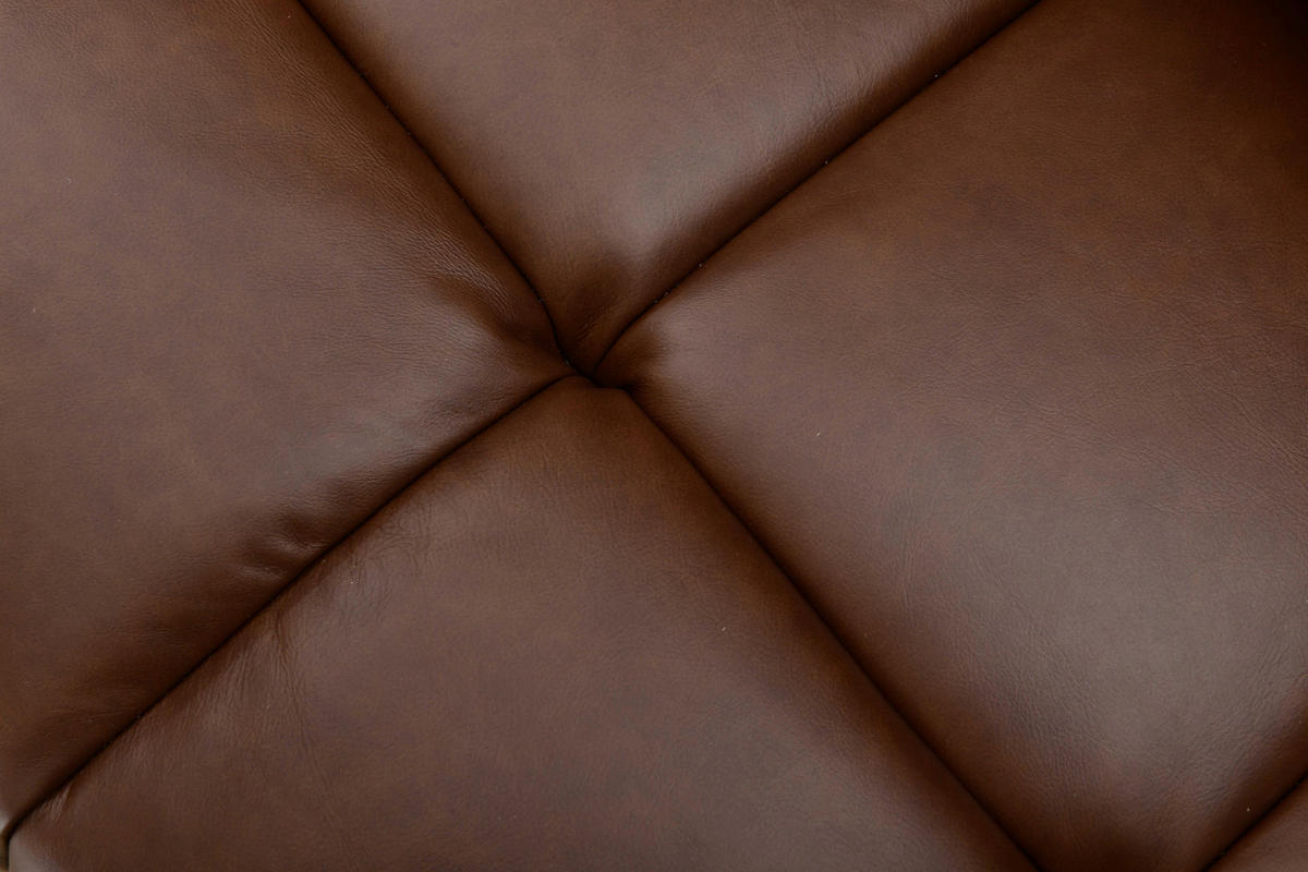 ECKSOFA Braun Echtleder Lederlook  - Schwarz/Braun, Design, Leder/Textil (266/86/120cm) - MID.YOU