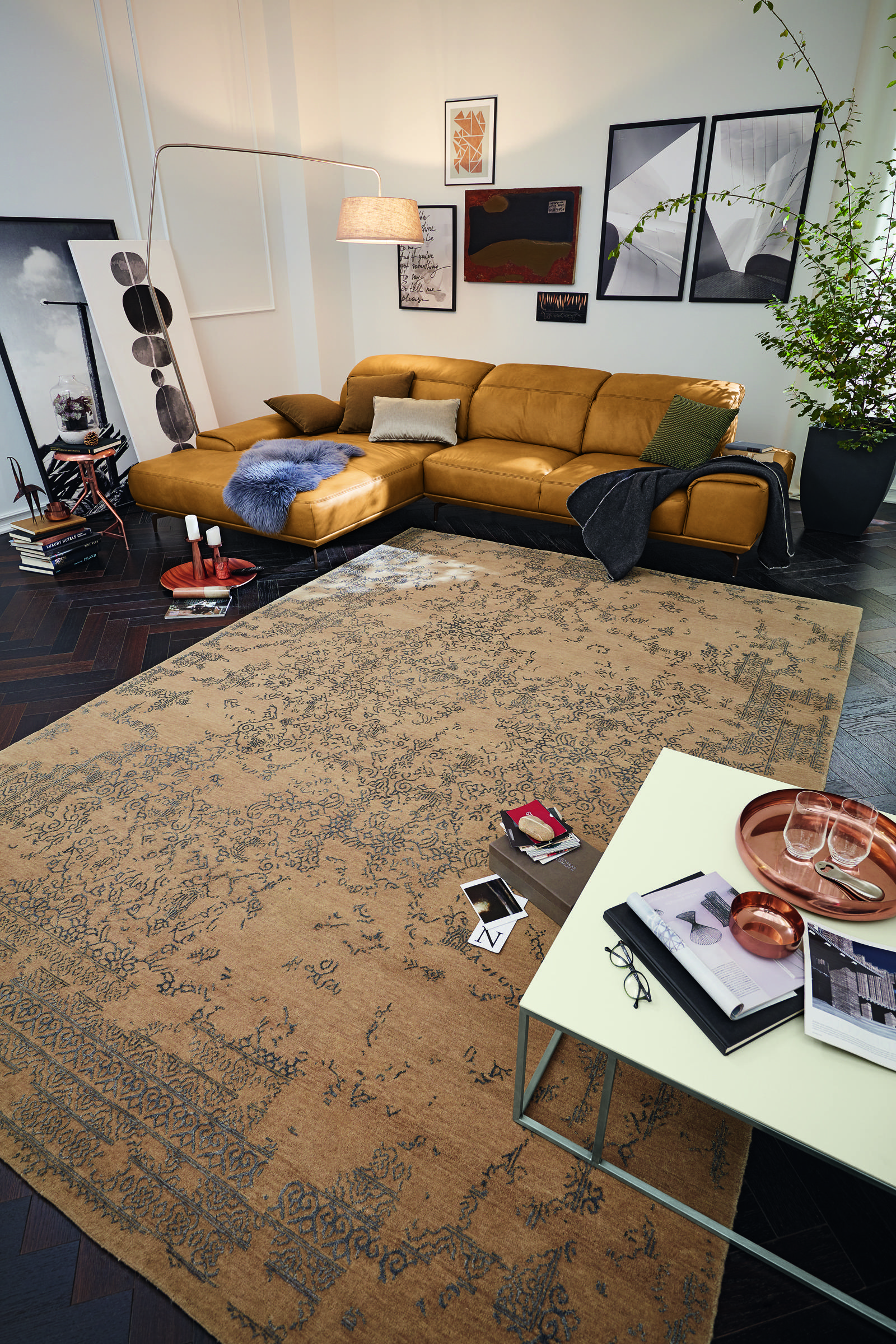 Thumbnail - Musterring Orientteppich Soho Aurora, Blau, Creme, Textil, rechteckig, 200x300 cm, in verschiedenen Größen erhältlich, T...