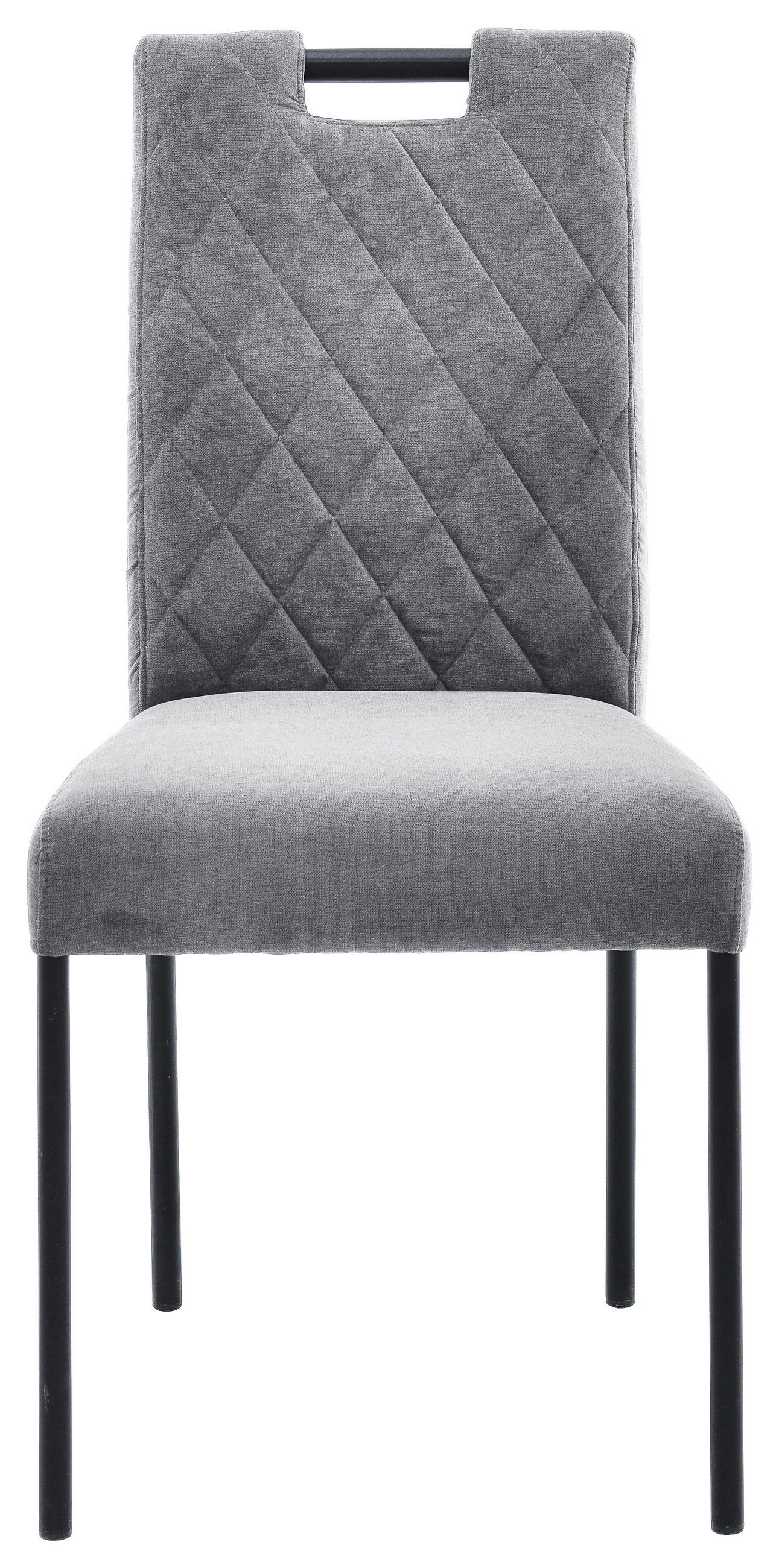 STUHL Webstoff Grau  - Schwarz/Grau, KONVENTIONELL, Textil/Metall (46/91/61cm) - Carryhome