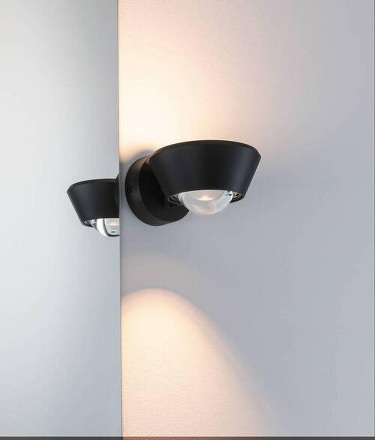 BADEZIMMER-WANDLEUCHTE 11,7/8 cm   - Schwarz, Basics, Kunststoff (11,7/8cm) - Paulmann