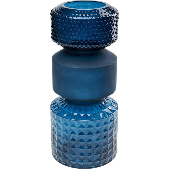 VASE 42 cm  - Blau, Design, Glas (18/42/18cm) - Kare-Design