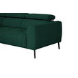 ECKSOFA in Feincord Waldgrün  205/280 cm  - Waldgrün/Schwarz, Design, Textil/Metall (205/280cm) - Xora