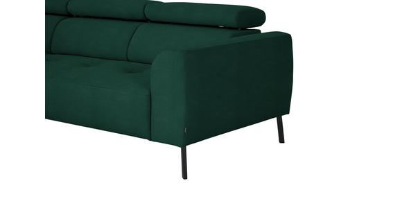 ECKSOFA in Feincord Waldgrün 205/280 cm - Waldgrün/Schwarz, Design, Textil/Metall (205/280cm) - Xora