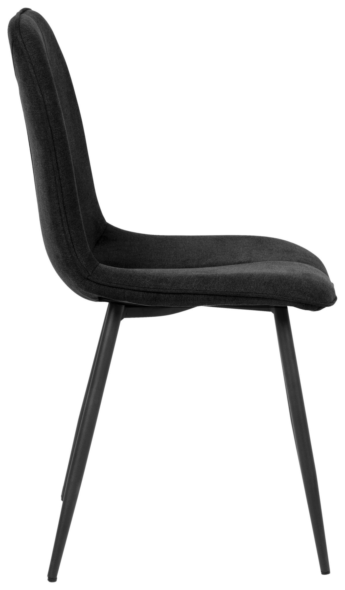 STUHL  in Eisen Webstoff Metall, Textil, Holz  - Schwarz, MODERN, Holz/Textil (47/87/58cm) - P & B