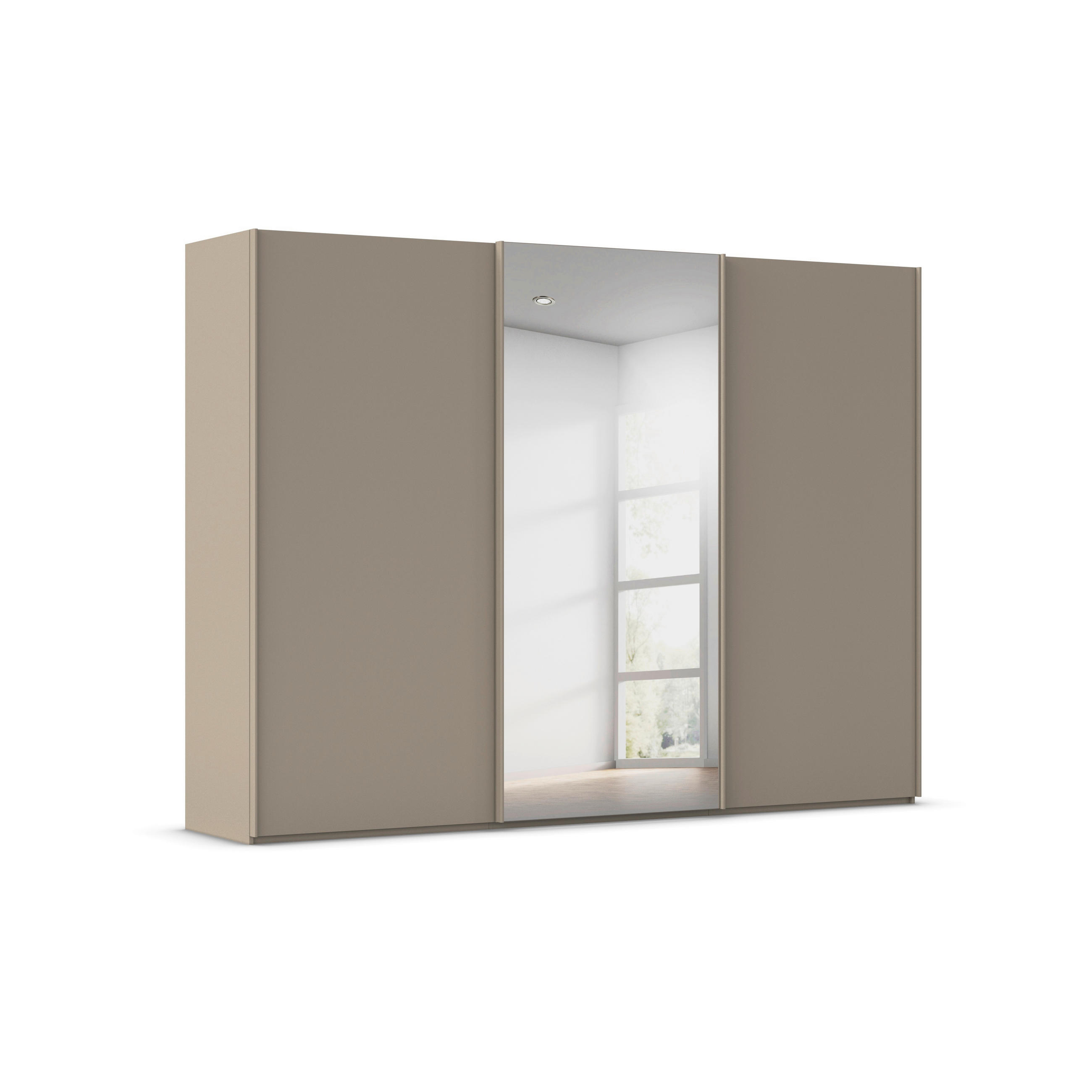 SCHWEBETÜRENSCHRANK 301/223/69 cm,  in Fango, 3 Tür(en)  - Fango, Basics, Glas/Holzwerkstoff (301/223/69cm) - Rauch Möbel