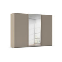 SCHWEBETÜRENSCHRANK 301/223/69 cm,  in Fango, 3 Tür(en)  - Fango, Basics, Glas/Holzwerkstoff (301/223/69cm) - Rauch Möbel