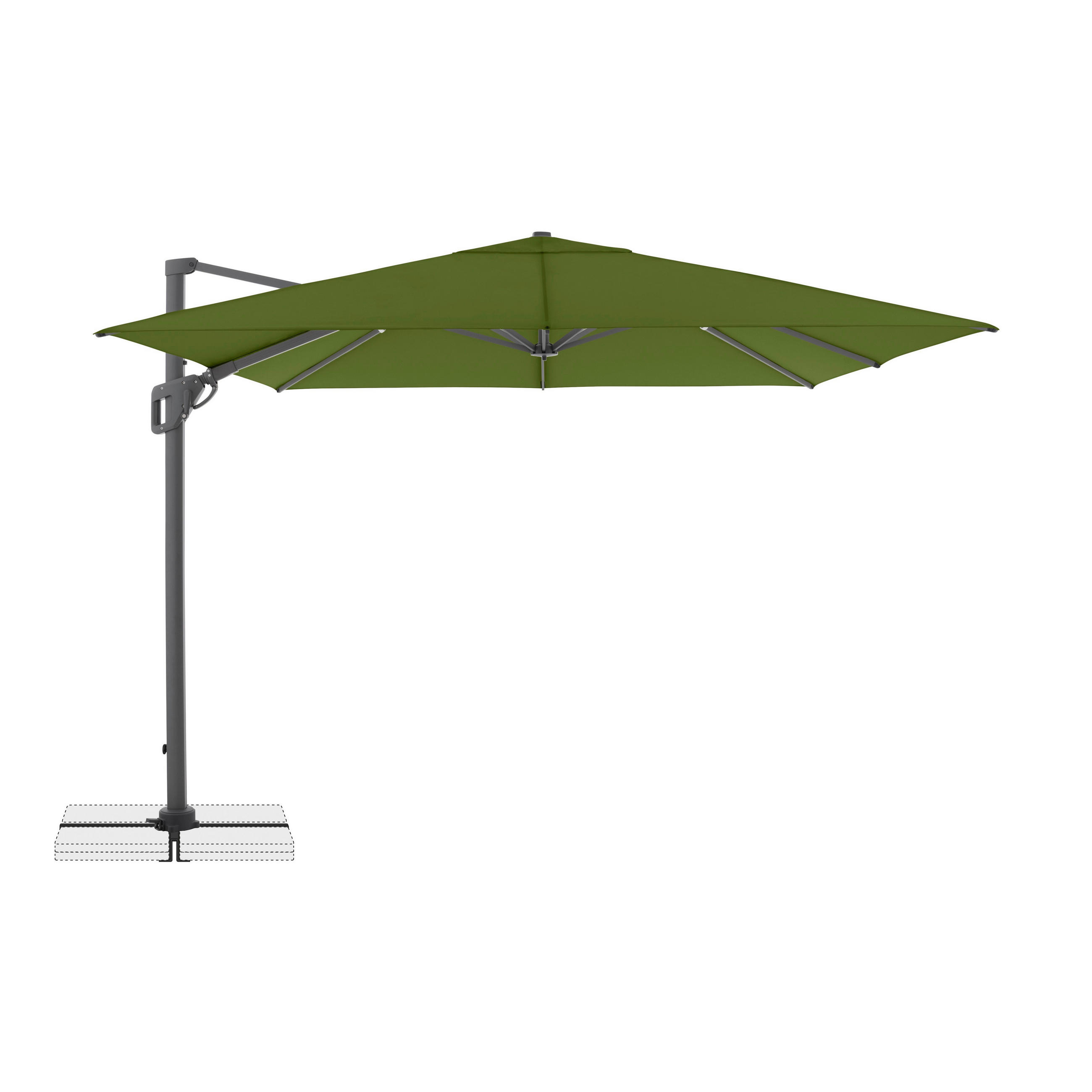 AMPELSCHIRM 300x300 cm  - Anthrazit/Grün, Design, Textil/Metall (300/300cm) - Amatio