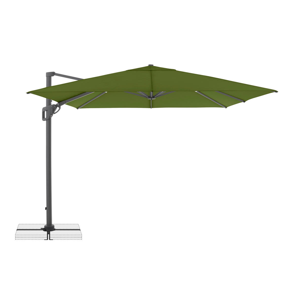 AMPELSCHIRM 300x300 cm  - Anthrazit/Grün, Design, Textil/Metall (300/300cm) - Amatio