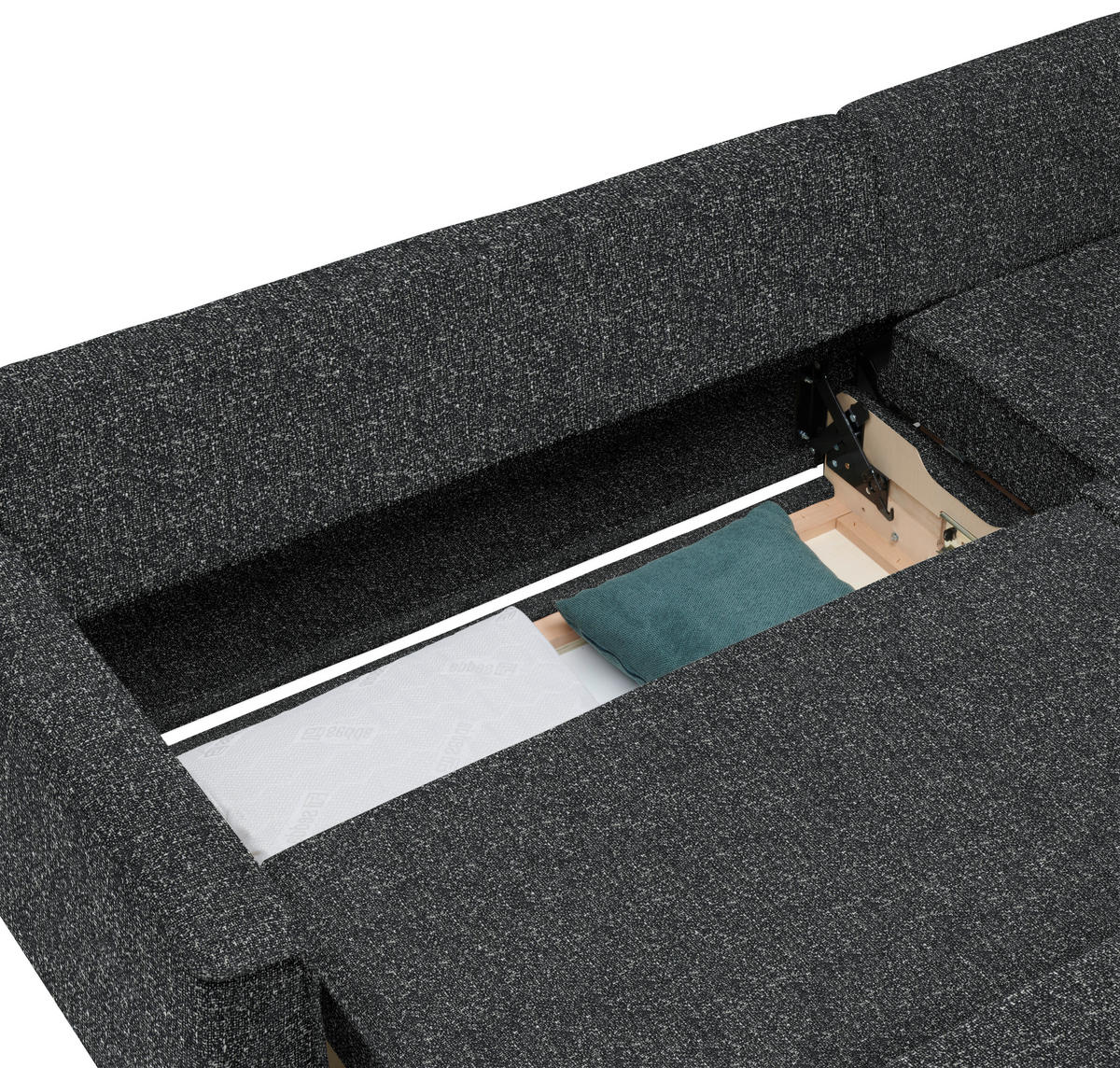 ECKSOFA  in Mikrovelours Anthrazit  237/170 cm  - Eichefarben/Anthrazit, KONVENTIONELL, Holz/Textil (237/170cm) - Sedda