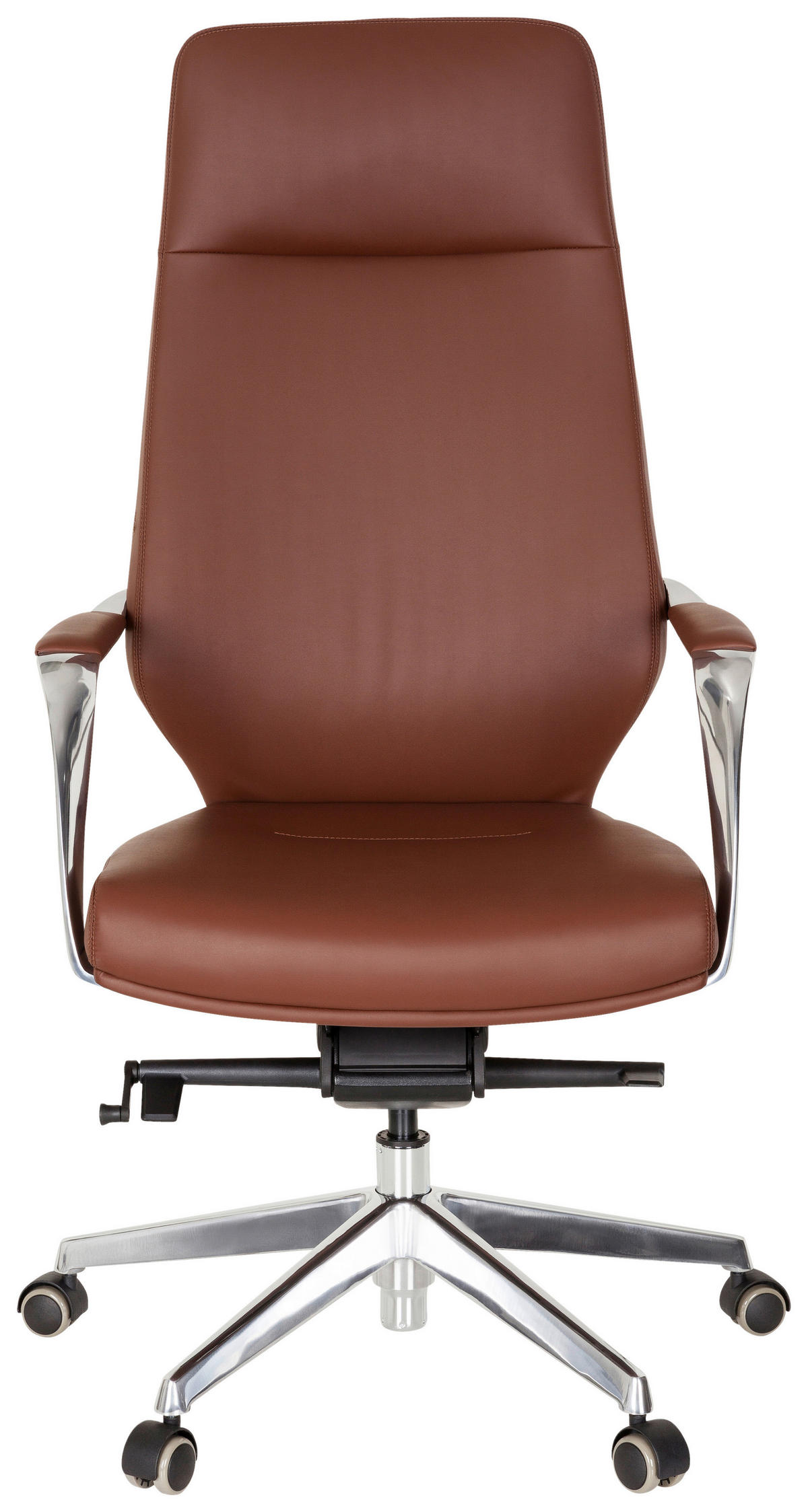 DREHSTUHL  in Lederlook Braun  - Silberfarben/Braun, Basics, Kunststoff/Textil (63/133/65cm) - MID.YOU