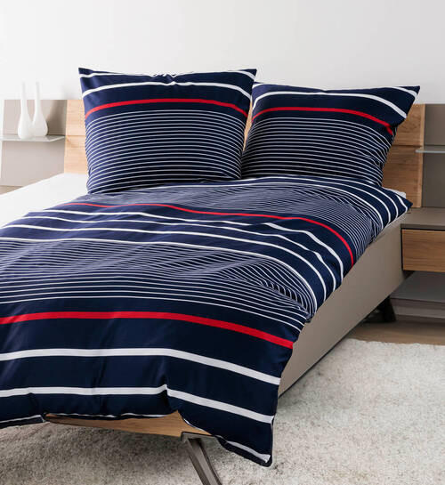 POSTELJINA 135/200 cm  J.D.  - bijela/crvena, Konvencionalno, tekstil (135/200cm) - Janine