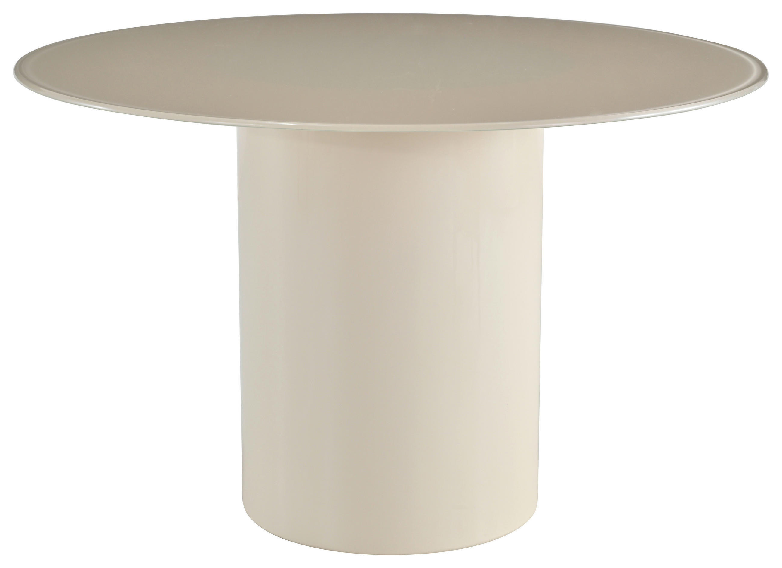 ESSTISCH Nachbildung  Glas, Holzwerkstoff rund Beige  - Beige, MODERN, Glas/Holzwerkstoff (120/75cm) - MID.YOU