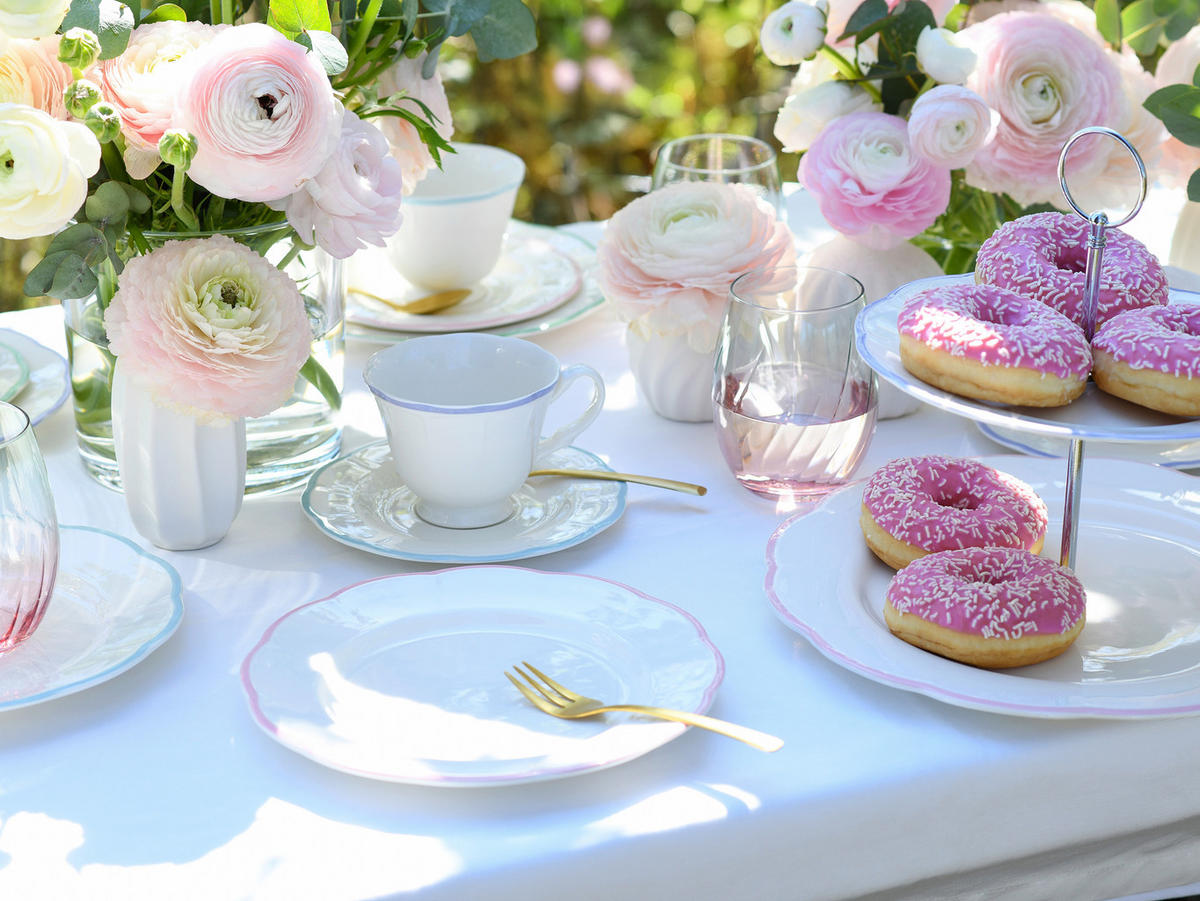 KAFFEESERVICE Lila, Weiß, Hellblau, Hellrosa, Limette Florine Bunt 12-teilig  - Hellrosa/Lila, Basics, Keramik - Creatable